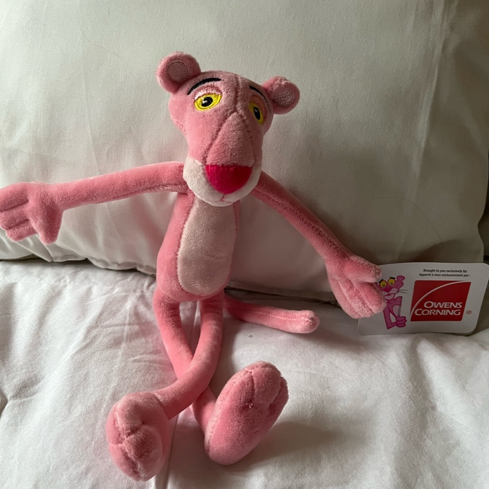 Vintage The Pink Panther Owens Corning 11” Plush Toy